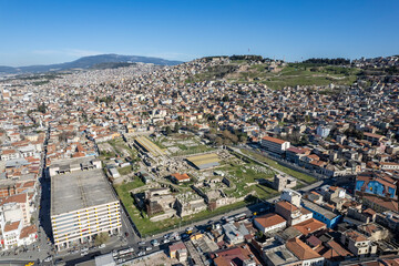 Obraz premium Izmir City Centre Drone Photo, Kemeralti Konak, Izmir Turkey