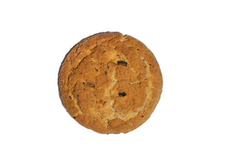 Oatmeal raisin cookies on a white background. Sweets.  tea biscuits.