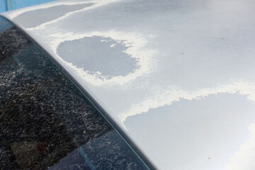 paint deformation on the car surface due to the sun,