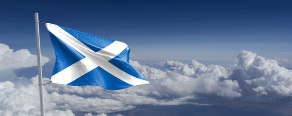 The flag of Scotland (Scottish Gaelic: bratach na h-Alba;[1] Scots: Banner o Scotland, also known as St Andrew's Cross or the Saltire