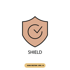 sheild icons  symbol vector elements for infographic web