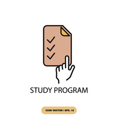 study program icons  symbol vector elements for infographic web