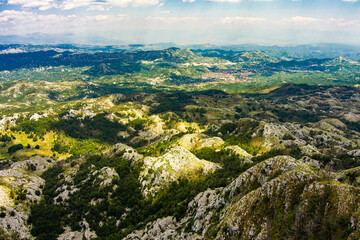 Fototapeta na wymiar Montenegro. Lovcen National Park. Mount Lovcen. Drone. Aerial view. Popular tourist attraction
