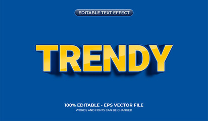 Trendy bold text effect. Editable yellow gradient font effect for sales headline on blue background