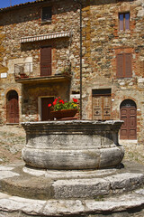 Fototapeta na wymiar Castiglione d'Orcia, medieval alleys