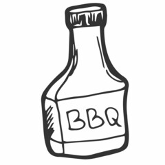 BBQ Sauce Icon Silhouette Illustration. Ingredient Vector Graphic Pictogram Symbol Clip Art. Doodle Sketch Black Sign.