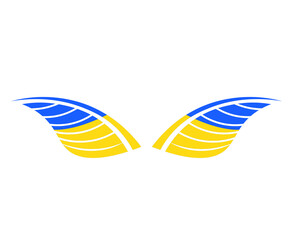 Ukraine Wings Flag Emblem National Europe Abstract Symbol Vector illustration Design