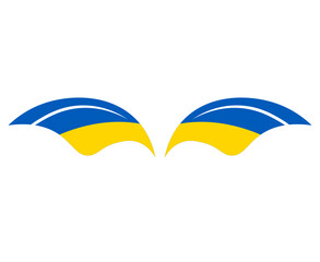 Wings Ukraine Flag Emblem National Europe Abstract Symbol Vector illustration Design