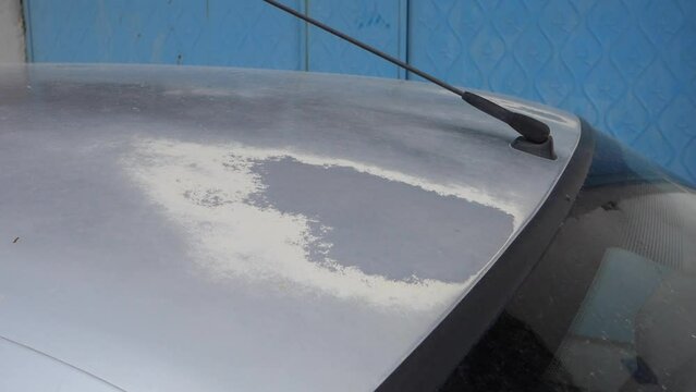 paint deformation on the car surface due to the sun,