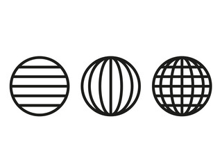 spheres globe earth grid, horizontally and vertically, latitude and longitude.