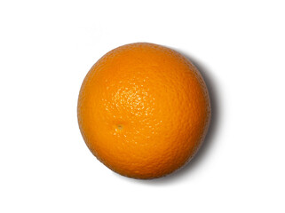 Whole orange on a white background. fruit isolate. Juicy orange on the table.
