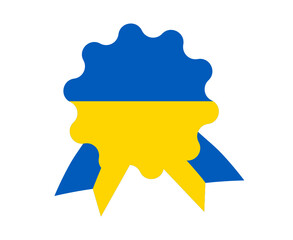 Ukraine Flag Emblem Ribbon Medal National Europe Design Symbol Vector Abstract illustration