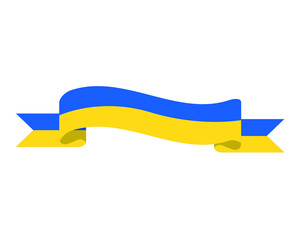 Ukraine Ribbon Flag Emblem National Europe Symbol Abstract Vector illustration Design
