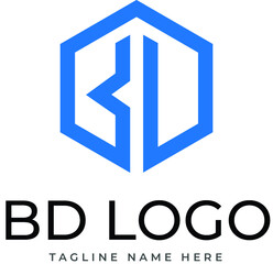 Letter B D logo design 