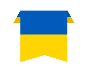 Ukraine Emblem Flag Symbol Ribbon Abstract National Europe Vector Design