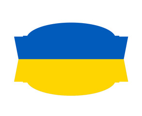 Ukraine Emblem Flag Ribbon Symbol Abstract National Europe Vector Design