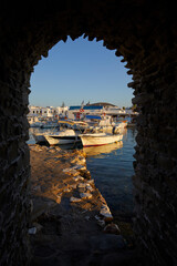 The wharf of the Naousa village in Paros, Cyclades, Greece