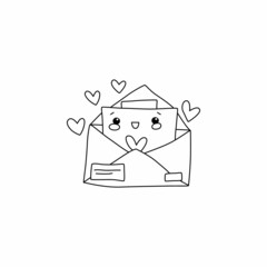 Cute envelope with letter outline print