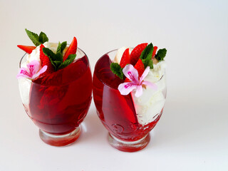 Strawberry and whipped cream dessert