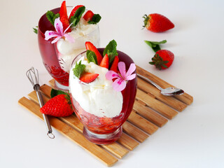 Festive treat of strawberries and cream