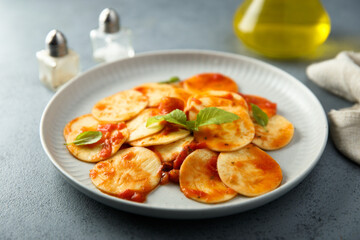 Pasta with homemade tomato sauce