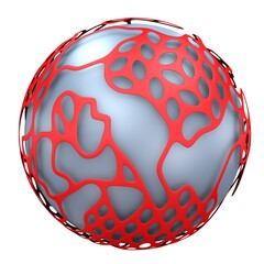 A beautiful view of a ball with trypogen effect on a white background.