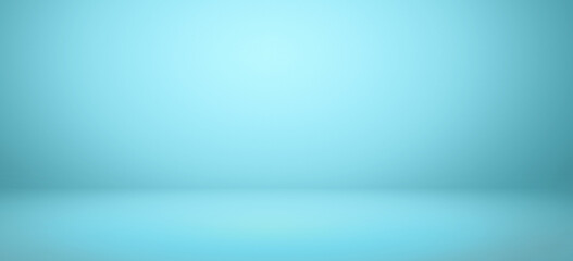 Fototapeta premium Sky Blue gradient background banner with copy space, place for product advertisement, text, etc.