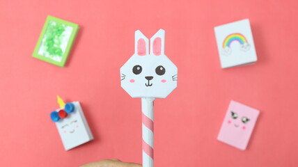 Cute Bunny Pen - Paper Craft for School