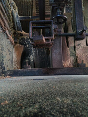 Fototapeta na wymiar rusty tractor in the street