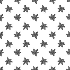 Obraz na płótnie Canvas Floral vector background black and white. Linear lily flower line seamless pattern for textile design. Vector seamless black and white flower pattern.