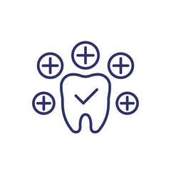 minerals for healthy teeth line icon on white