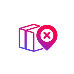 order delivery problem icon with a parcel