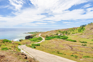 Seascape on Lyson fishing island in the Center of Vietnam 