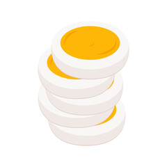 Boiled egg vector. wallpaper. symbol. logo design. Egg on white background.