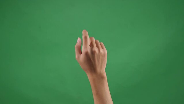 One Click One Finger On Green Screen Background
