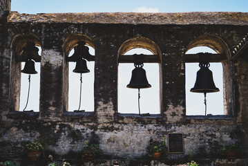 View of bells in the Mission in San Juan Capistrano