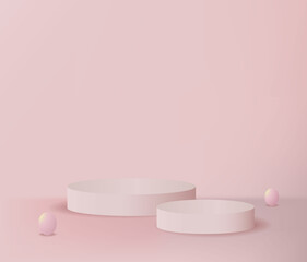 vector 3D scene with podium and abstract background. podium for cosmetic product presentation. 
