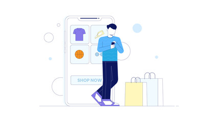 Flat illustration of online shopping