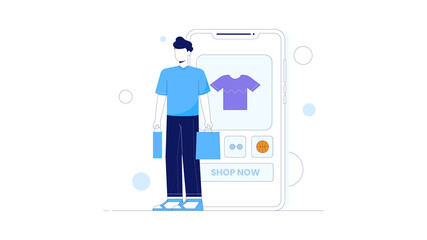 Flat illustration of online shopping
