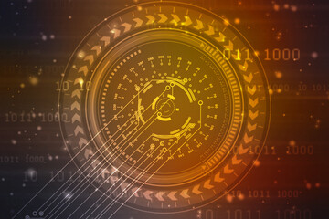 Binary Code Background, Digital Abstract technology background, flowing number one and zero text in binary code format in technology background. Internet Big data Concept