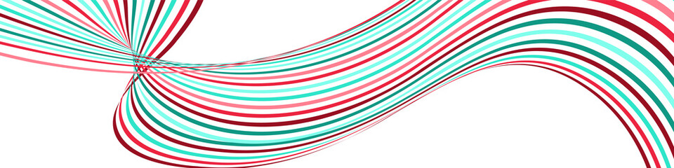 Wavy lines or ribbons. Multicolored striped. Creative unusual background with abstract wave lines for creating trendy banner, poster. Vector eps