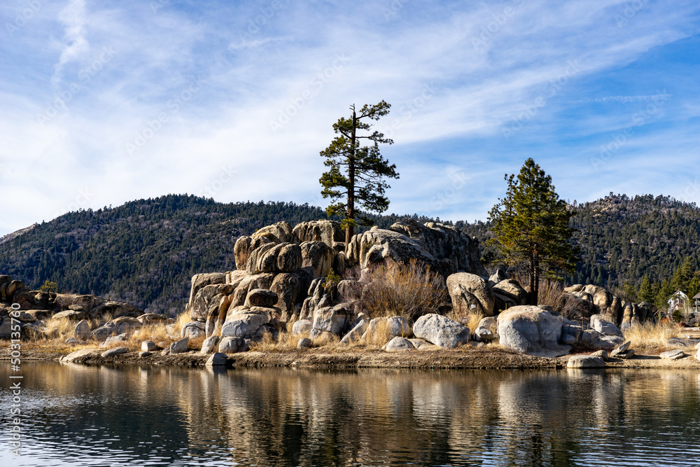 Poster beautiful view of big bear park california