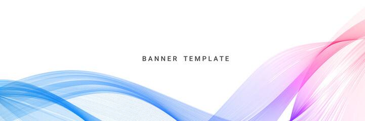 Abstract colorful decorative stylish modern wave design banner template
