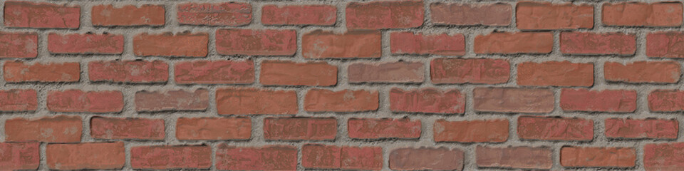 Brick wall. 3D background. Texture of red brick wall. Illustration. 3D render