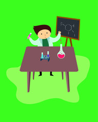 chemist doing an experiment in the laboratory