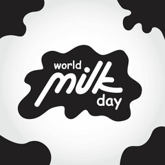 Obraz premium world milk day logo with milk element design