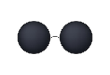 Round sunglasses. Stylish tinted glasses without temples