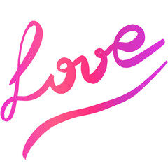 Love sign Pink Lettering diagonal.