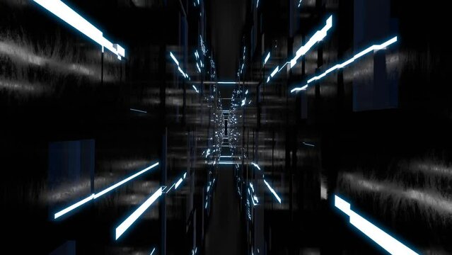VJ トンネル 未来都市 サイバー空間 回廊 黒 [ループ対応] [別Verあり]