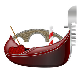gondola traditional italian boat in venice vector illustration © kontur-vid